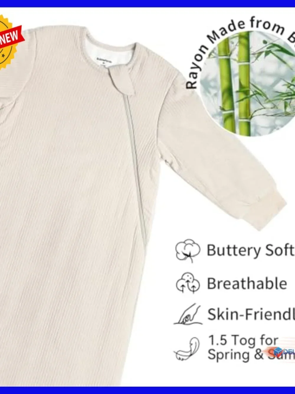 Long Sleeve Bamboo Sleep Sack 12-18 Months Winter Wearable Blanket Unisex